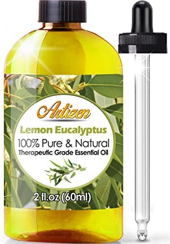 Артизен лимон еукалиптус есенцијално масло терапевтско одделение - огромно шише 2oz - совршено за ароматерапија