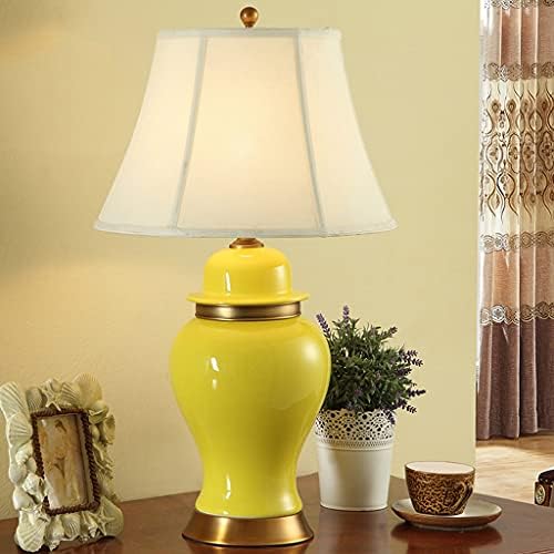 Zhyh Едноставна американска керамичка маса ламба жолта хотелска дневна соба спална соба кревет ламба кралица