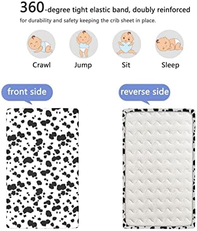 Тематски животни опремени мини чаршафи за креветчиња, преносни мини креветчиња за креветчиња Ултра мек материјал-бебе за момчиња за момчиња,