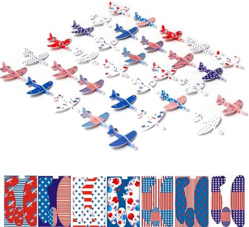 Дефемим 32 пакет едриличари авиони за деца, играчка со едриличари со пена, играчки со пена едриличари играчки за деца, 16 дизајни, за момчиња