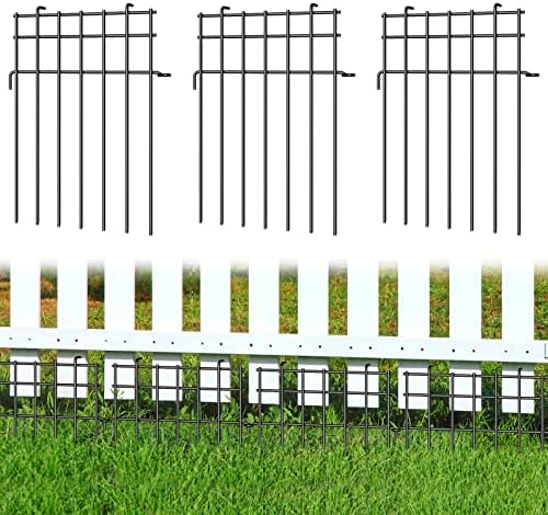Ousheng 25 панели животинска бариера ограда за кучиња, Rustproof Metal Anti Doggie Diging Panes Panels Garden Garden, под мерката за мечување на дното на кученцата за двор, 17in x 25ft