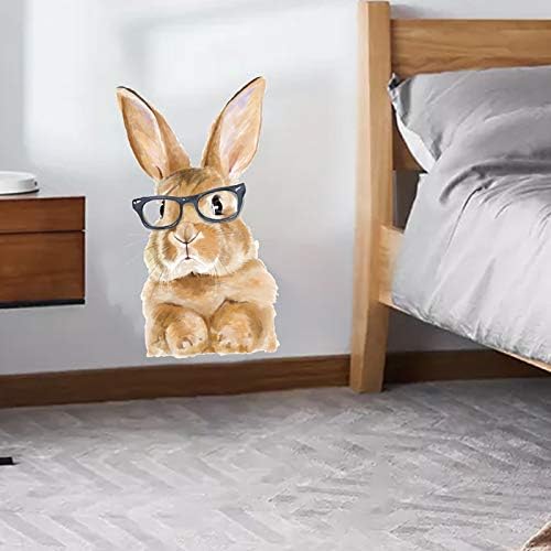 Налепница за wallидови на Нарутосак, зајаци со цртани филмови со очила Детска соба Кафе Дек декор wallид налепница 1