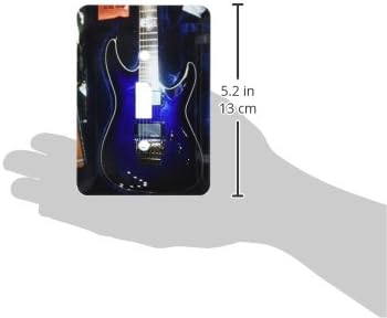 3drose lsp_194734_1 Печатење на сина електрична гитара со хромирано череп -сингл прекинувач, разнобоен