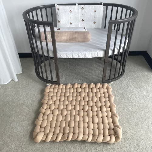 Чудо простор плетен плетенка плишана душек, бебе новороденче за спиење во стомакот, играње расадник килим јазол перница, рачно изработена чиста мека ткаенина, мода