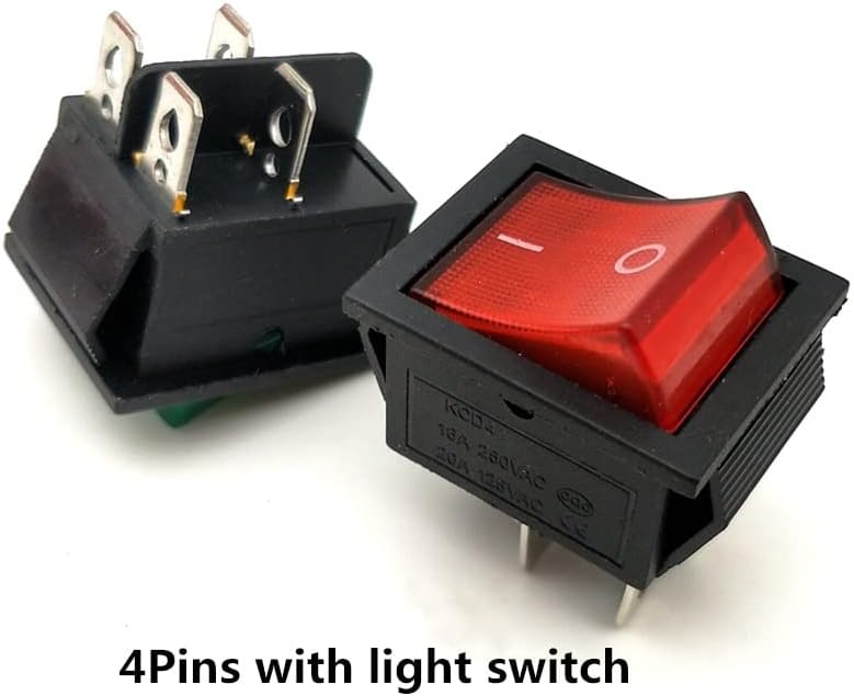 KCD4 Rocker Switch Onn-On-On 4Pins 6pins 2 3 Позиција Електрична опрема со светлина 16A 250VAC/ 20A 125VA 5PCS прекинувач за напојување-