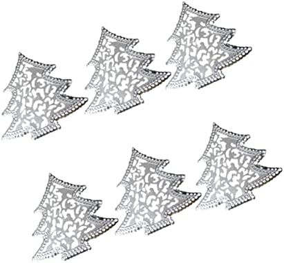 6 парчиња метални прстени на рингони кујнски материјали за украсување хартија центар за држачи за треперење дрво празник хрситам дијамантска Божиќна