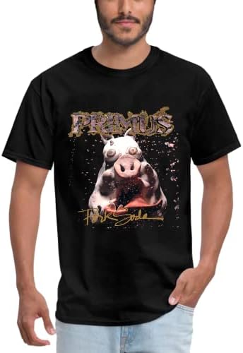 Машки pri -mus - свински кошули сода маички памучни екипаж вратот на вратот краток ракав црн