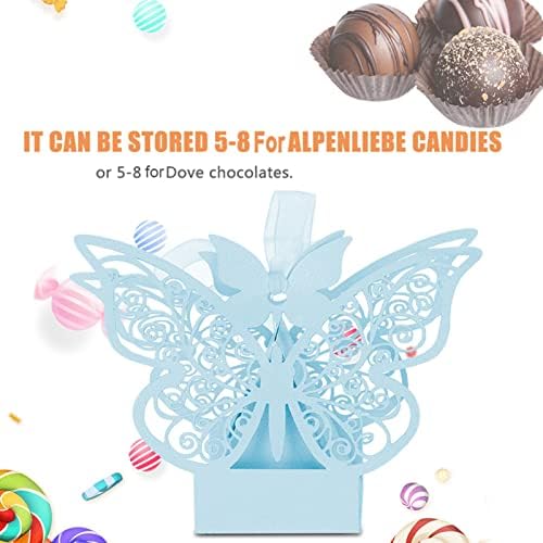 Кутии за Свадбена Услуга јосу, 100 ПАРЧИЊА Свадба Фаворизираат Кутии Со Шеќер Чоколадо Што Се Преклопуваат Украси За Свадбени Забави