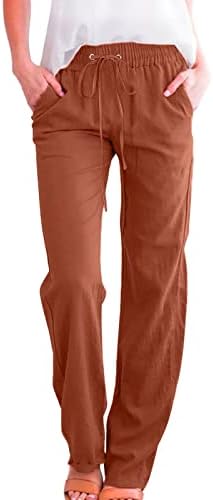 Викилеб жени со високи половини широки панталони за нозе, обични влечења на еластични панталони удобни права нога долга панталони жена пот.