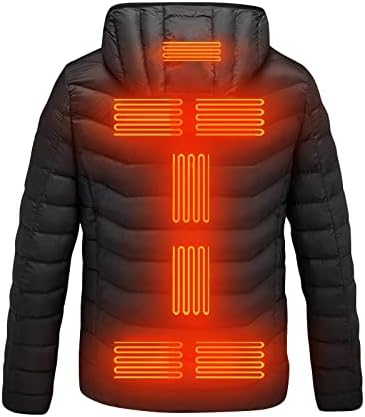 Зимски палта на Ymosrh за мажи електрична загреана палто јакна со качулка за греење на топлински топли топли топки јакни за мажи