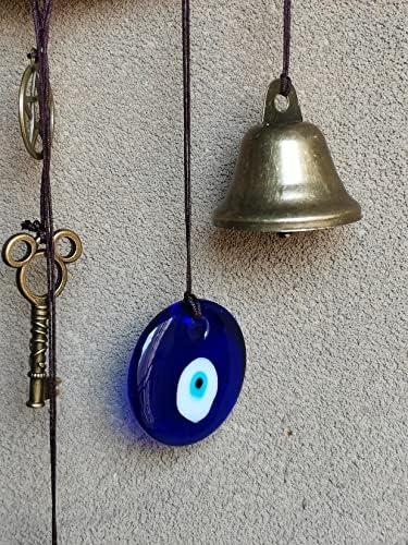 Witchвончиња за вештерки за заштита на копчето за врата, декор на вештерки Вика, јасни негативни енергии со сини зли очи за домашна градинарски декор за заштита