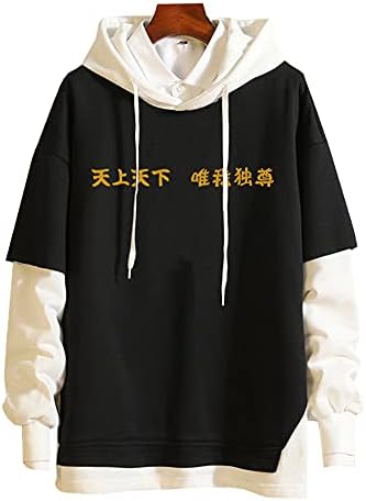 Аниме худи јапонски принт унисекс пуловер улична облека harajuku долга ракав џемпер врвови мода мода