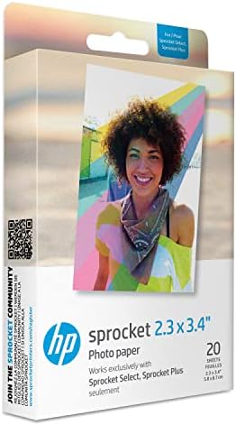 HP Sprocket 2.3 X 3.4 Premium Instant Zink Sticke Back Photo Photo Photopart Компатибилен со HP Sprocket Select и Plus Printers.