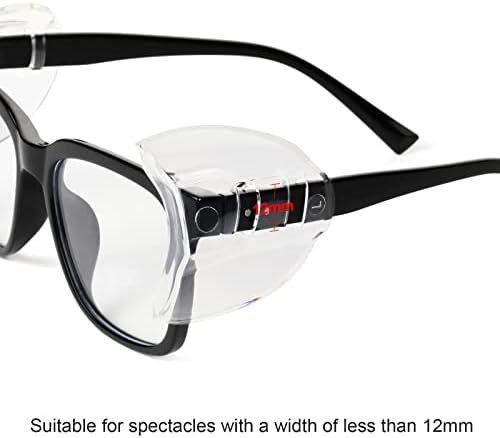Yuntuo 20 пара очила за очи странични штитови за очила на рецепт, лизгајте на чисти странични штитници што одговараат на големите