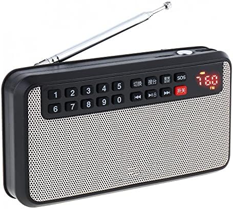 Звучник за картички за радио звучници на радио Dloett FM со LED дисплеј субвуфер Mp3 Music Player/LAMP за дома/отворено