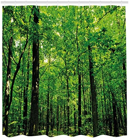 Амбесон Природата Туш Завеса, Шумски Дрво Шума Џунгла Во Сончев Ден Мајка Земјата Животната Средина Слика, Ткаенина Ткаенина