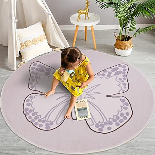 Ustide розов килим за пеперутка, мека цртана филмска килим, тепих за деца, тепих за бебиња, 47,2 инчи
