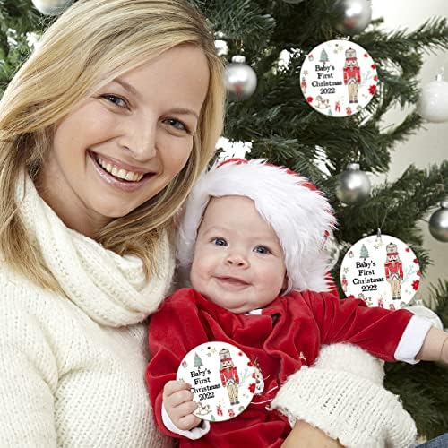 Прв Божиќен украс на бебето 2022 година- Орнации за оревчести оревици Прво Божиќни украси 8 парчиња новородени украси за новогодишни