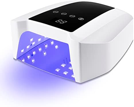 Kikugu 72W безжичен UV LED LED ламба за нокти, фен за полнење на ноктите со отстранлив метално дно, професионална ламба за лекување за нокти и