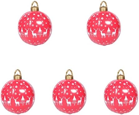 JOJOFUNY 5PCS DEER ANTLERS Градинарски затворен топка украси Божиќни големи топки на отворено виси огромен украсен удар и за Божиќни украси ПВЦ