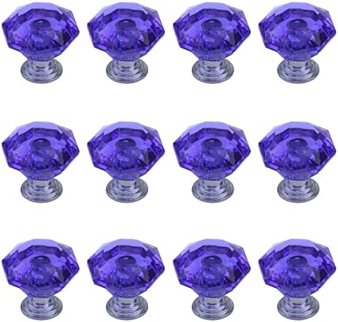 Antrader 12-пакет Виолетова дијамантска форма акрилик 25мм кабинет за влечење на фиоката за фиоки, градите, фустани, корпа за отпадоци,