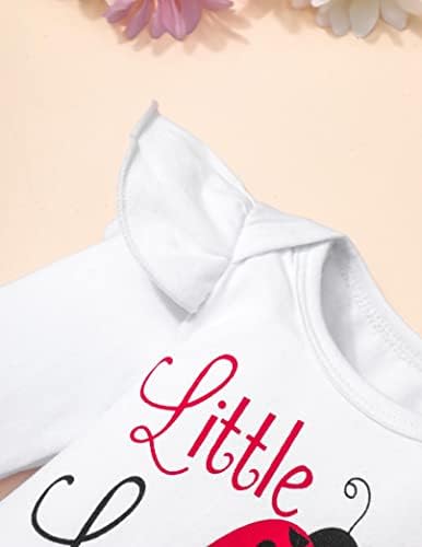 Облека за девојчиња за новороденчиња за новороденчиња Поставете бело руфла со долги ракави со долги ракави + панталони + лента