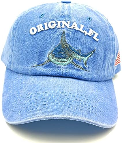 Ајкула извезена памучна бејзбол капаче измиена потресена тато капа на гроздобер прилагодливи капи за камиони за мажи за мажи