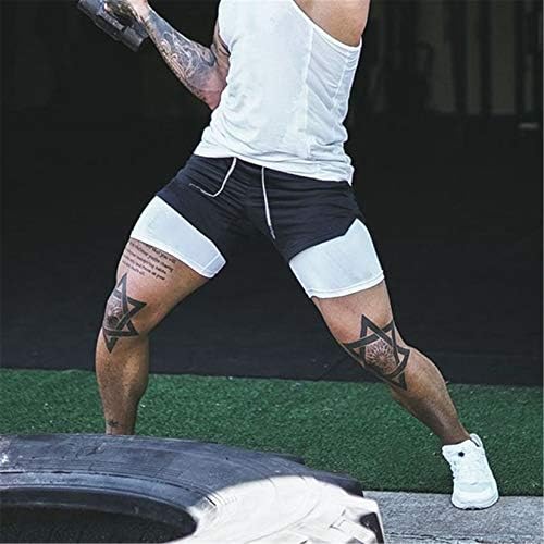 Andongnywell mens 2 во 1 трчање шорцеви со џебови Брзо суво дишење активен теренски тренинг кратки панталони