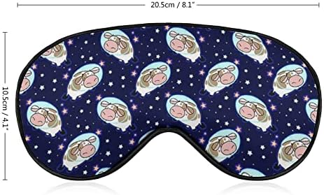 SpaceCow Moo Print Eye Mask Light Blocking Mask Mask со прилагодлива лента за работа за смена за спиење