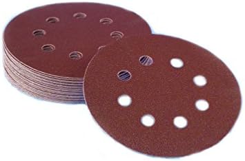 Sungold Abrasives 36267 5 in. 8-дупки со 100-решетки Премиум тешки тешки F-тежини алуминиум оксид кука и дискови за пескарење