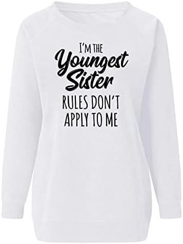 Womenените смешно писмо печати џемпер гроздобер потресена тешка памучна кошула со долг ракав тинејџерски девојки трендовски обични врвови