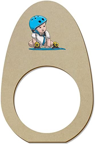 Азиеда 5 x 'Скејтер бебе' дрвени салфетки прстени/држачи