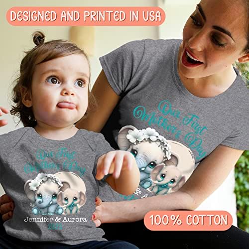 Персонализирана мета за Денот на мајката за мама и бебе - Прилагодено животно што одговара на маицата обичај мама син сина ќерка