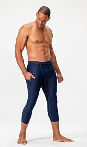 DevOps 2 пакуваат машки 3/4 компресивни панталони атлетски хеланки со џеб
