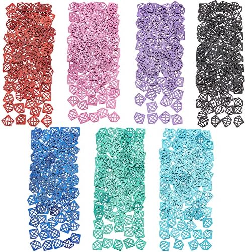 UniCraftale околу 700 парчиња дијамантски форма спреј насликани додатоци за нокти 7 бои рамен назад дијамант симпатична асортиманска