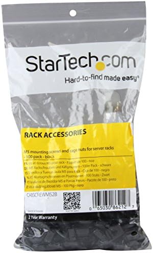 Startech.com M6 кафез ореви - 50 пакувања, црна - M6 Cage Cage Nuts за решетката и кабинетот на серверот и кабинетот