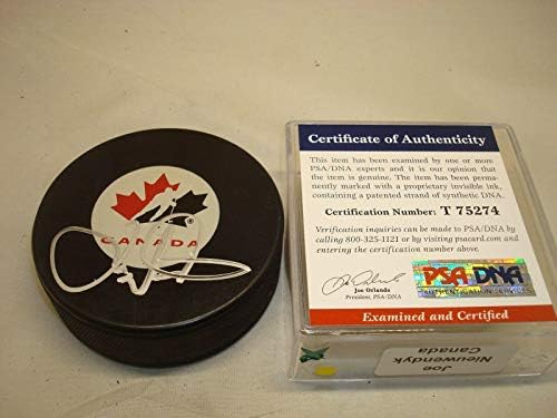 Џо Ниувендик Потпиша Тим Канада Хокеј Пак Автограм Пса/ДНК КОА 1А-Автограм Нхл Пакс