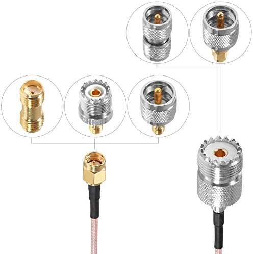 MELIFE SMA машки до SO239 RF Coaxial Coax Extension Cable Cable 12 /30cm + 5pcs комплет за адаптер, SMA до UHF кабел + SMA до SO239/PL259