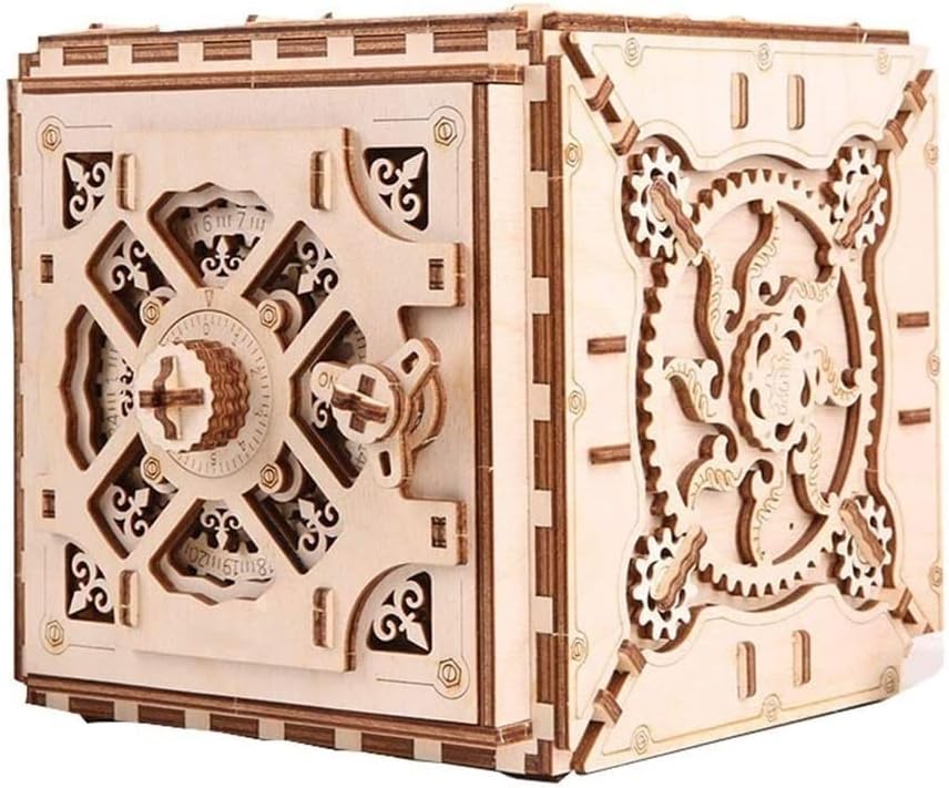Музички подароци од Луваду Дрвена музичка кутија со две движења DIY склопување, складирање на накит за ветровито музичко кутии за