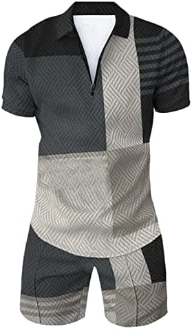 Bmisegm летни маички вежбање кошули машки спортски спортски печати кратки ракави шорцеви за кошули поставени летни обични фустани
