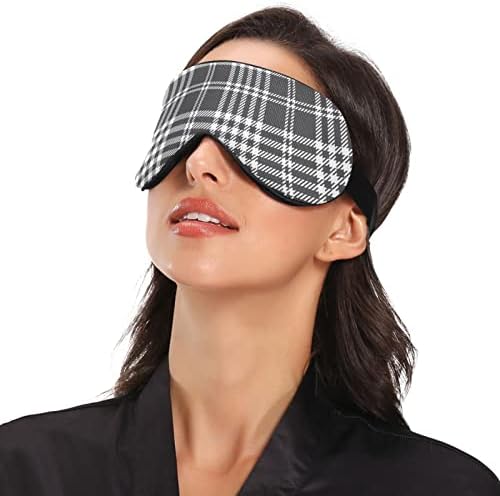 Unisex Sleep Mask Eye Mask Plair-Black-бела боја ноќ за спиење маска за удобно покритие за сенка на очите