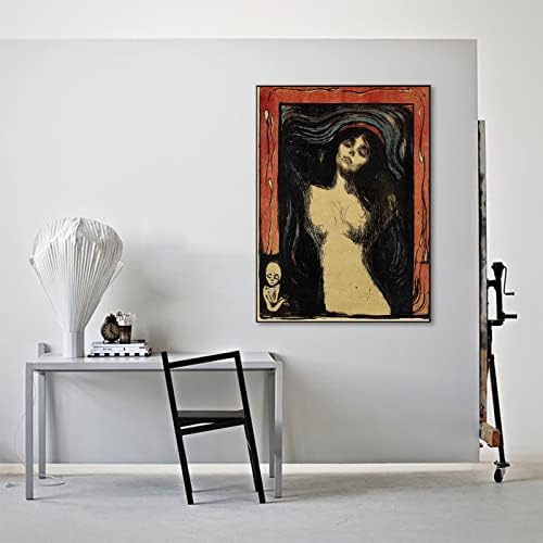 Edvard Munch Canvas Wallидна уметност - Мадона Постер - ликовна уметност отпечатоци Апстрактна уметничко дело - готска слика кул декор за