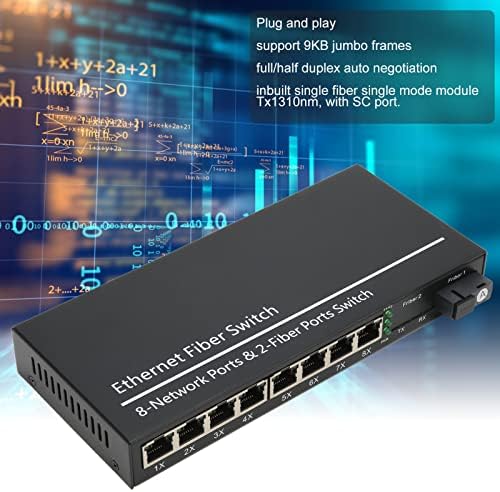 Gigabit Ethernet Switch, Приклучете и играјте конвертор на медиуми со влакна 9 порти за канцеларија