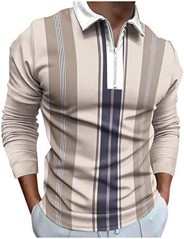 Xxzy Fall Po-Lo кошули за мажи мажи мода лабава лабава патент 3D дигитално печатење лесна кошула со долг ракав