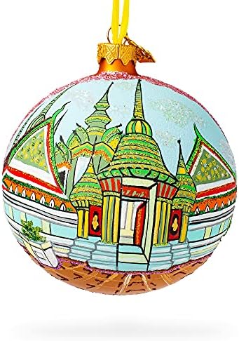 WAT PHRA CHETUPHON, BANGKOK, Thailand Glass Ball Christmas 4 инчи