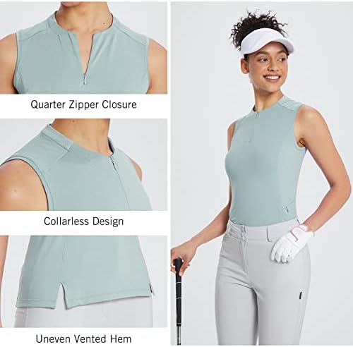 Baleafенска женска голф кошула за голф четвртина патент -страничен џеб лесен брз резервоар за суво јака на врвот на тенисот