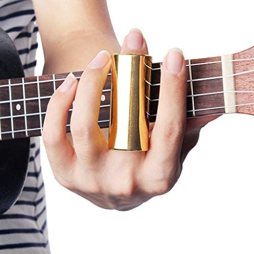 Слајд со средна гитара на Topus 4 парчиња, комплет за додатоци за гитара вклучуваат 10 парчиња гитара и 8 парчиња пластични палецот и прстите во кутијата за складирање
