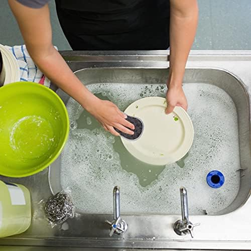 Doitool loofah сунѓер кујнски чистач сунѓер 4 парчиња кујна чистење сунѓер двојно странично пробивање подлога за чистење кујнски садови за бања тави мијалници црна чисте
