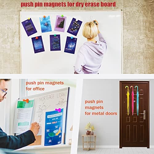 Мин CI Голем притисок за силни магнети за табла, 10 шарени декоративни магнет за фрижидер на неодимиум, мали слатки магнети за фрижидер, за