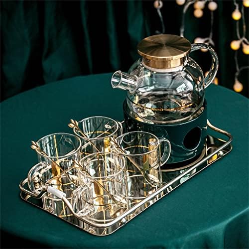 Чајници нордиски цветни чајници сет стакло домаќинство попладне чај овошје чајник цветен чај поставен свеќа за греење чај чај